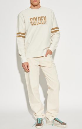 Golden Goose Sweatshirt With Logo, Mens, Cream