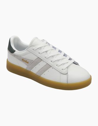 Gola Womens Aztec Leather Womens Trainers - White Evergr - Size: 8