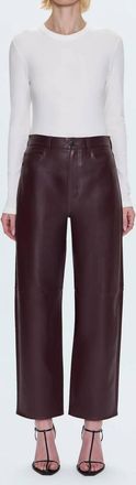 Pistola Denim Jett High Rise Bowed Straight Pants In Cabernet