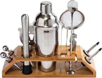 OEM Juego De Cocteler&iacute;a Para Barman, 13 Piezas, Coctelera Plateada, Klausberg Kb-7654