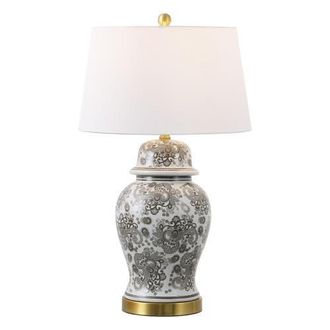Jonathan Y Designs Ellis Chinoiserie Ceramic LED Table Lamp in Gray/white at Nordstrom