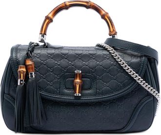 Gucci Pre-owned Gucci Large Guccissima New Bamboo Top Handle Bag Ladies 240241 486628