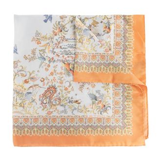 Etro Accessoires, Dames, Oranje, ONE Size, Leer, Zijden Sjaal