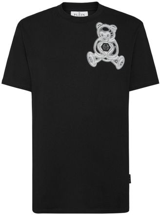 Philipp Plein teddy bear-print cotton T-shirt - men - Cotton - XXXXL - Black