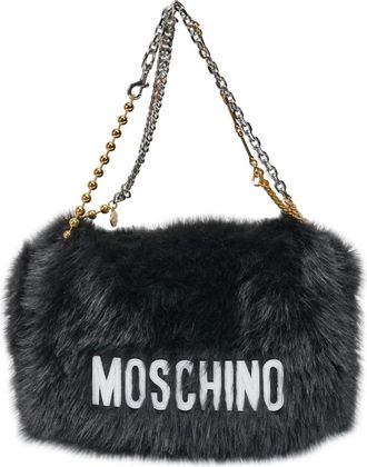 Moschino Furry Bag - Dames - Schoudertassen - Zwart - ONE Size - Polyester - Tassen
