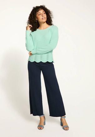 FDJ Seallie Scalloped Hem Sweater In Light Patina