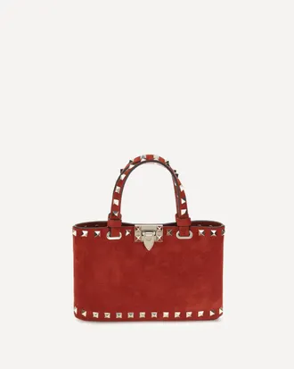 Valentino Garavani Borsa a Mano Rockstud mini in pelle scamosciata Woman UNI