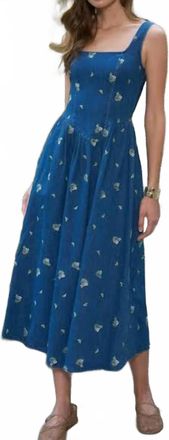 Moon River Womens Floral Corset Dress In Blue