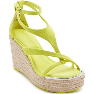 DKNY Maryn Espadrille Platform Wedge Sandal in Fluo Yellow at Nordstrom Rack, Size 7.5