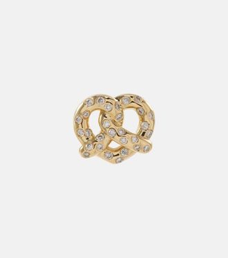 Sydney Evan Orecchino singolo Pretzel in oro 14kt con diamanti