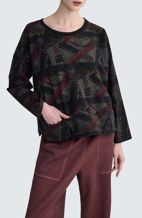 Luukaa D'Celli Nebel Abstract Panel Pullover in Smoky Print at Nordstrom, Size X-Large
