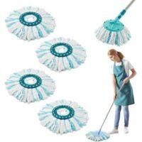 OEM Juego De 4 Cabezales De Repuesto De Microfibra Para Fregona De Disco Clean Twist - Sistema De Limpieza De 2 Fibras, Compatible Con Leifheit - Crezuo