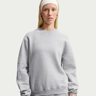 Nike Womens Studio Fleece Medium Weight Graphic Pack Nike Womens Athletic Department Crew in Grey | IQ3875-050