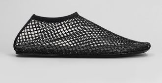 CHRISTOPHER ESBER Minette Crystal Mesh Ballet Flats In Black Nylon