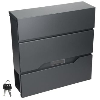 ML Design Buz&oacute;n, antracita, 37x11x36,5 cm, acero inoxidable