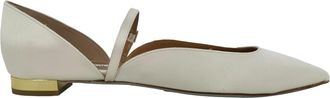 Aquazzura Bellezza Ballet Flats in White Leather