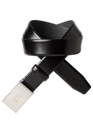 HUGO BOSS Lederg&uuml;rtel BOSS Jinko Sz35, Herren, Gr. 85, schwarz 001, Leder, unifarben, G&uuml;rtel Lederg&uuml;rtel, mit Koppelschliesse