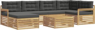 vidaXL Conjunto De Sof&aacute;s De Exterior 7 Uds. Blanco Y Antracita Vidaxl