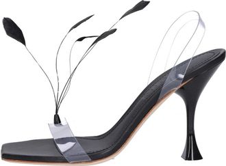 3Juin Plex Sandalen - Dames - Sandalen met hakken - Zwart - 38 EU - Leer - Schoenen