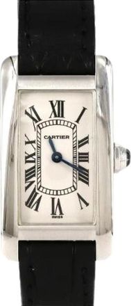 Cartier Pre-owned Tank Americaine Witgoud Dames - Dames - Vintage Horloges - Wit - ONE Size - Leer - Vintage