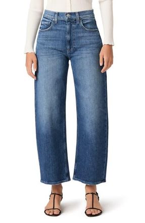 Paige Arellia High Waist Ankle Barrel Jeans in Stoneview at Nordstrom, Size 27