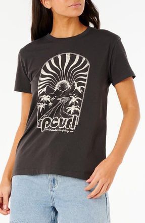 Rip Curl Radiant Cotton Graphic T-Shirt in Washed Black at Nordstrom, Size Small