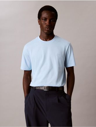 Calvin Klein Mens Liquid Touch Crewneck T-Shirt - Blue - 2XL