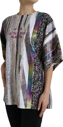 Dolce & Gabbana Womens Multicolor With Love Always Print T-Shirt Cotton Polyester