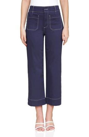 Bagatelle High Waist Wide Leg Crop Pants in Navy at Nordstrom Rack, Size 10