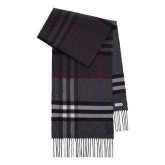 Burberry (WMNS) Burberry Check Cashmere Scarf Charcoal 8117706