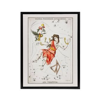 Artery8 Vintage Andromeda Constellation Illustration Hall Framed Canvas Art in White | Size: W24 x H32