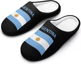 Generic Flag of Argentina Funny Mens Cotton Slippers Soft Non-Slip Rubber Sole House Slipper Indoor Outdoor