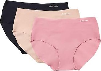 Calvin Klein Underwear Invisibles Microfiber Stretch Hipster 3-Pack Womens Underwear Black/Cedar/Soft Mauve : MD (US 8-10), Elastane/Nylon