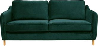 DRAWER Sofá cama express de 3 plazas en terciopelo - verde eucalipto