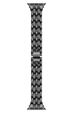 Posh Tech Stainless Steel Apple Watch Watchband in Black at Nordstrom, Size 44Mm