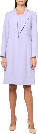 Le Suit Sheath Dress And Long Matching Jacket Set In Lilac