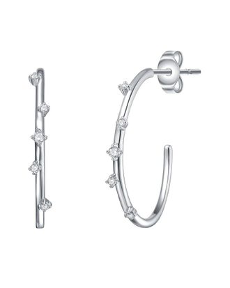Genevive Silver Hoop Earrings