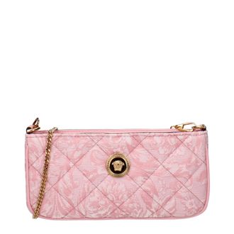 Versace Damens Umh&auml;ngetasche aus rosa Stoff