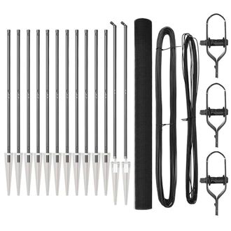 Berkfield Home Welded Wire Fence with 13 Spike Posts Grey 1.5x50 m Steel in Dark Grey