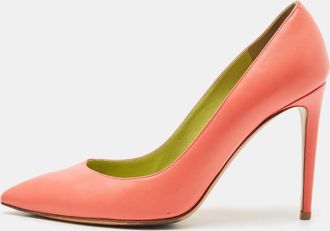 Ralph Lauren Collection Pink Leather Armissa Pointed Toe Pumps