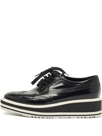 Prada lace-up platform sneakers - Black