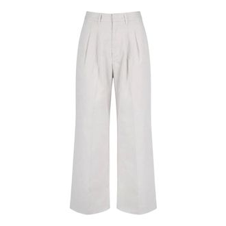 Dondup Broeken, Dames, Beige, XL, Wijde broek