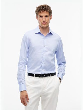 Tommy Hilfiger Mens Slim Fit THFlex Geo Print Dress Shirt - Blue - 14.5/32-33