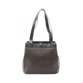 Celine Black Brown Coated Canvas Pvc Leather Handbag Tote Bag (Pre-Owned)