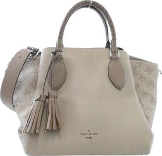 Louis Vuitton Pre-owned Mahina Calf Shoulder Bag - Dames - Vintage Handtas - Beige - ONE Size - Leer - Vintage