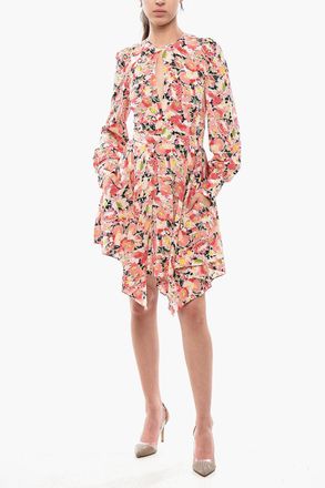 Stella McCartney Vestito Svasato FELICITY in Seta a Motivo Floreale Stella McCartney