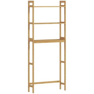 Kleankin Estanter&iacute;a sobre inodoro 68x20x165 cm madera natural