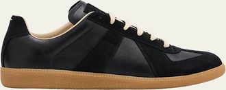 Maison Margiela Mens Replica Leather Low-Top Sneakers