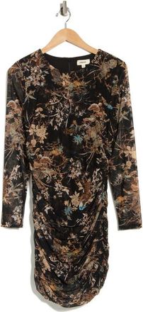 L'agence Sunny Long Sleeve Minidress in Black Multi Tapestry Jungle at Nordstrom, Size 10