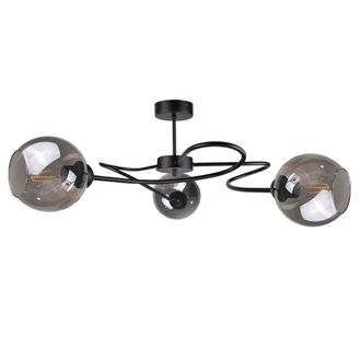 Netlighting Blom Multi Arm Semi Flush Ceiling Light Black 65cm 3x E27